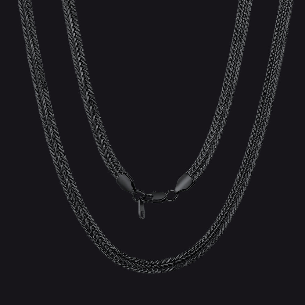 6mm Foxtail Chain Link Necklace for
