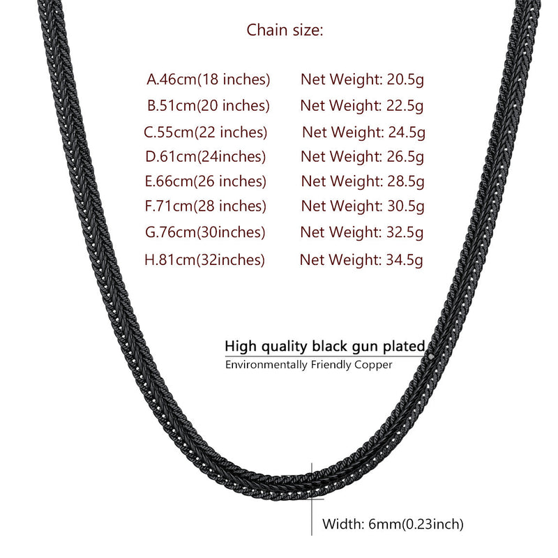 6mm Foxtail Chain Link Necklace for