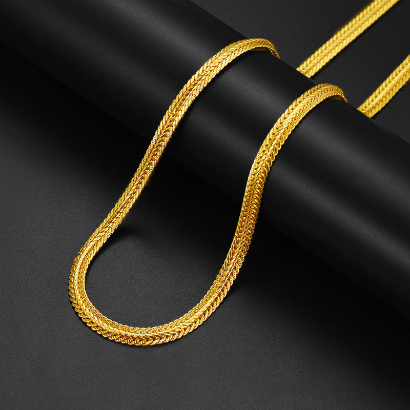 6mm Foxtail Chain Link Necklace for