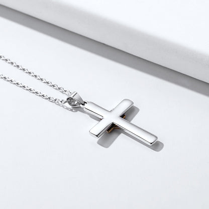 Silver Cross Star of David Pendant Necklace for