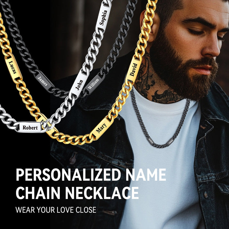 To My Engraved Name Chain Necklace, Birthday or Anniversary Gift for Him