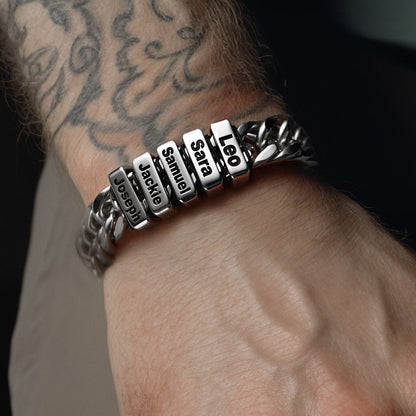 Personalized Cuban Link Bracelet Engraved Name Bracelet for