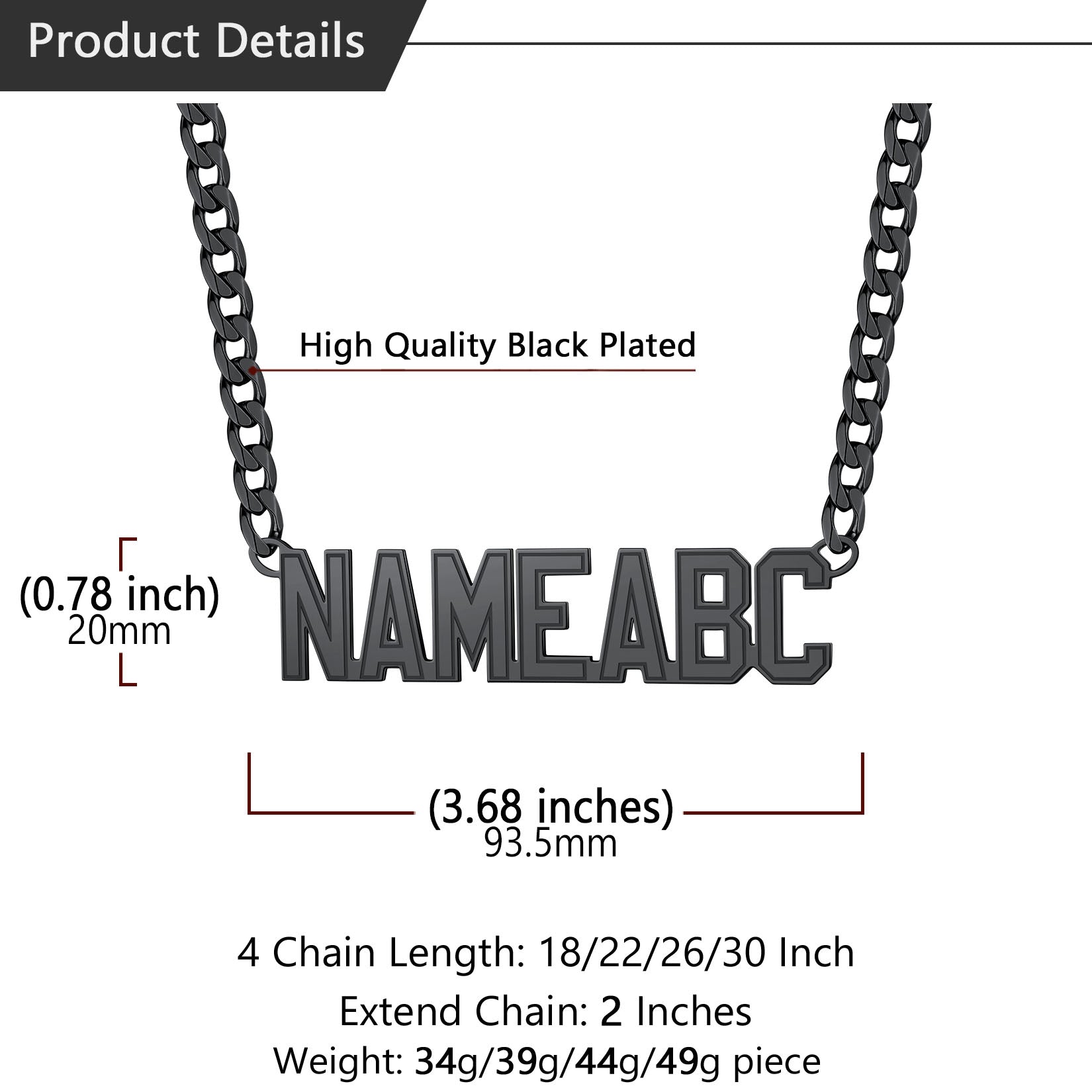 Customized Nameplate Cuban Chain Necklace for