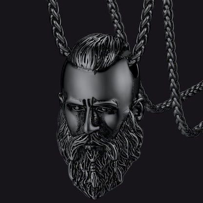 Flash Nordic Viking Head Necklace Amulet Jewelry for
