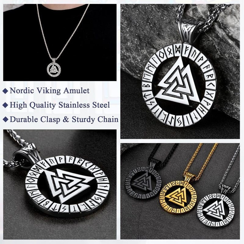 Nordic Viking Runes Celtic Pendant Necklaces for