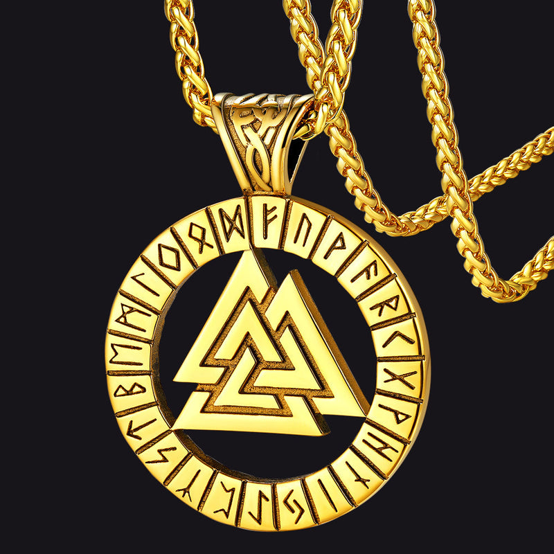 Nordic Viking Runes Celtic Pendant Necklaces for