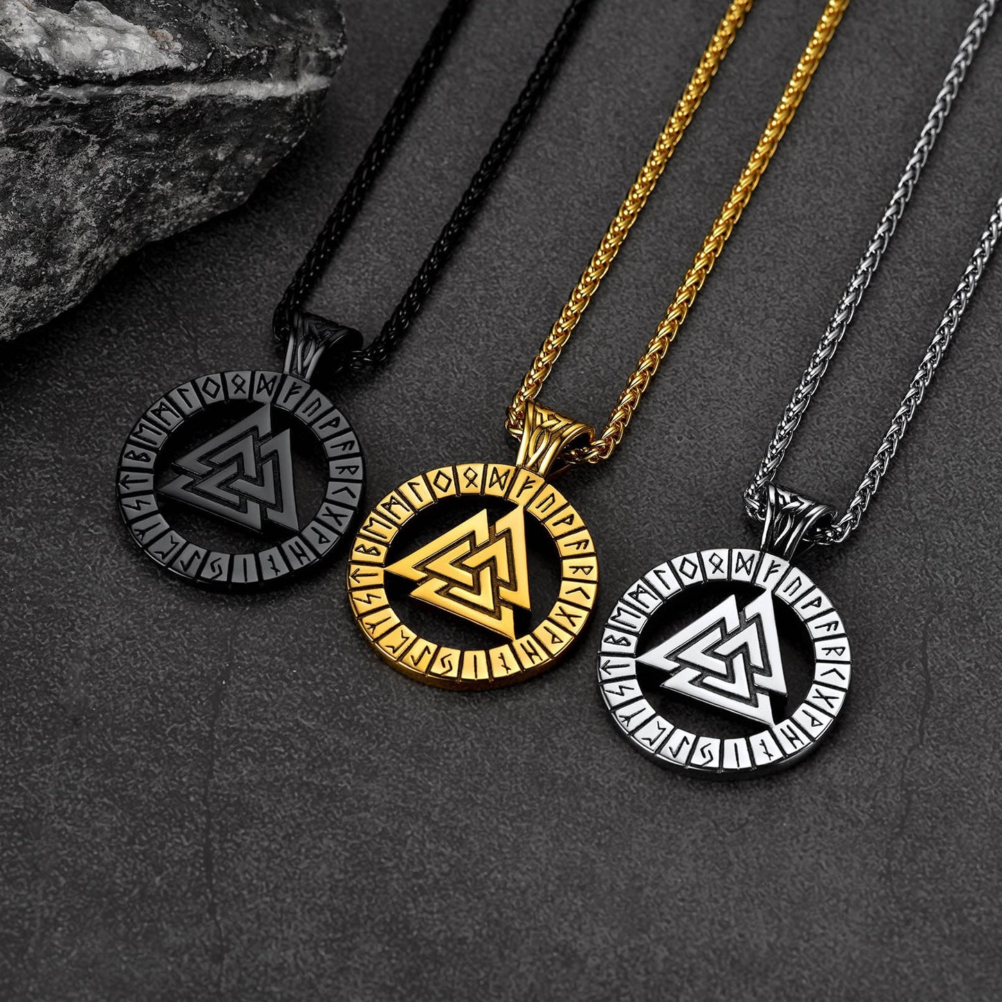 Nordic Viking Runes Celtic Pendant Necklaces for