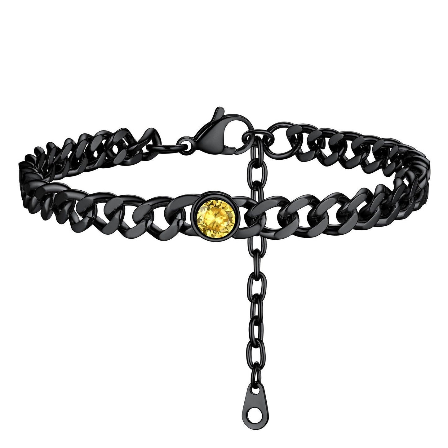 Personalized Birthstone Cuban Link Anklet for