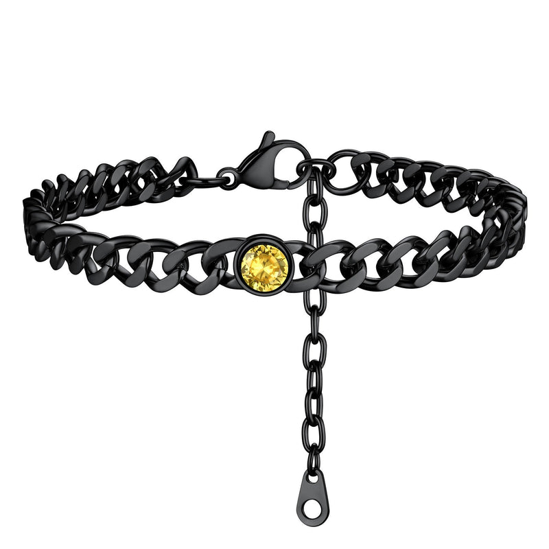 Personalized Birthstone Cuban Link Anklet for