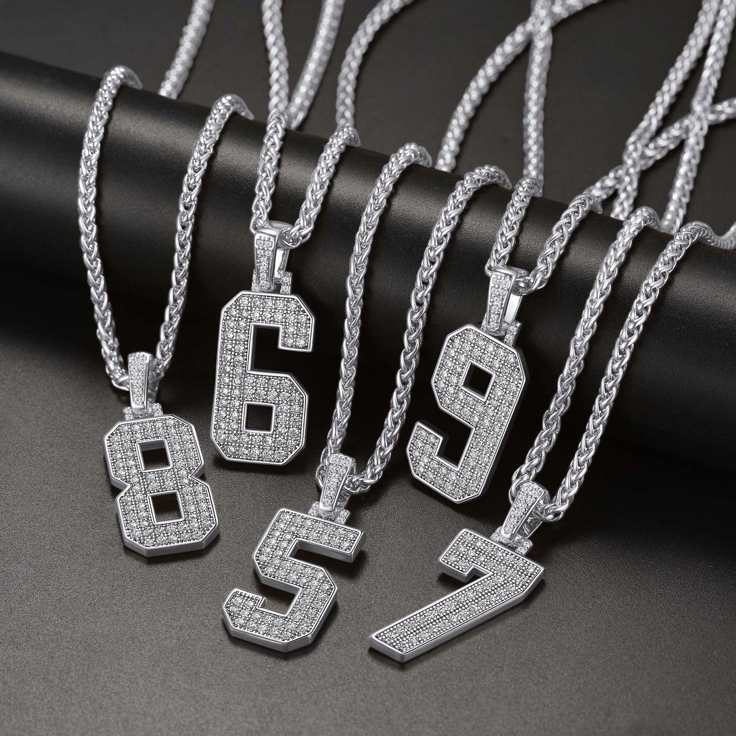 Baseball Diamond Jersey Number Chain Necklace for
