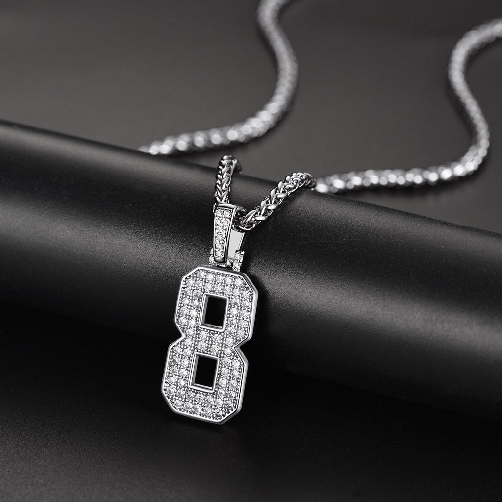 Baseball Diamond Jersey Number Chain Necklace for