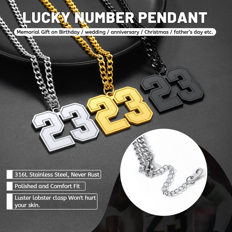 Personalized Sports Jersey Number Chain Necklace for Sport Fans