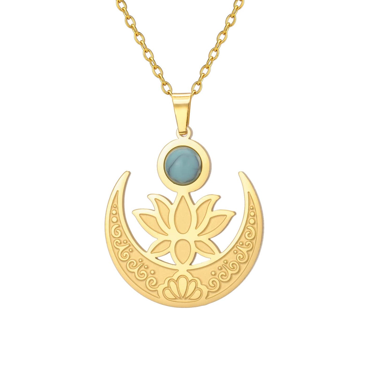 Enchanted Moon Lotus Blossom Necklace
