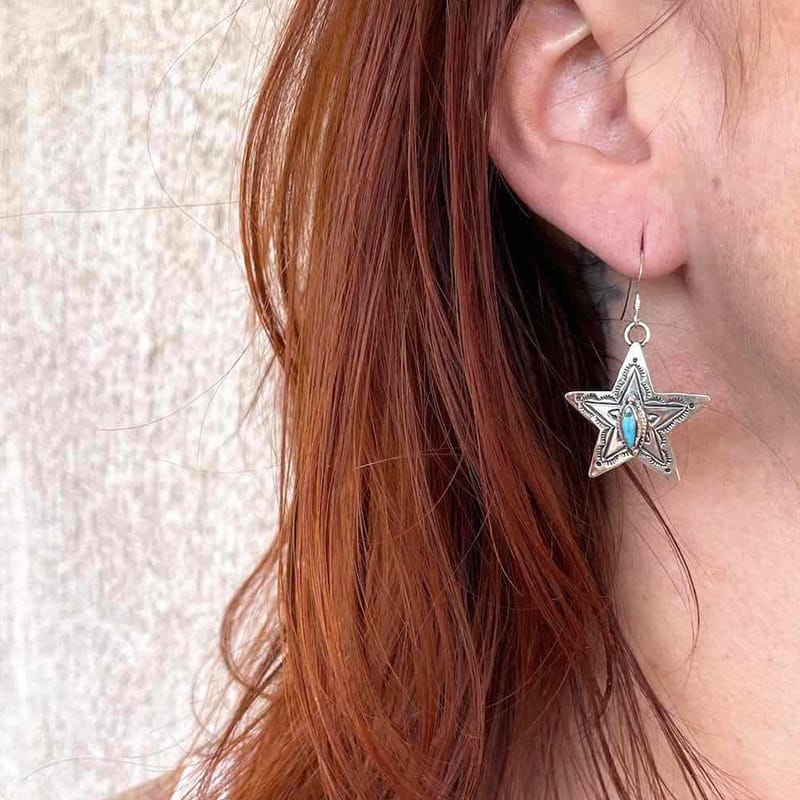 Starlit Guardian Turquoise Earrings