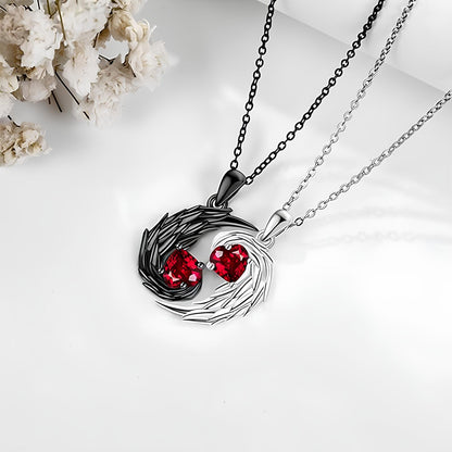 Wings of Light and Shadow Couple Necklace