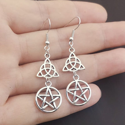 Trinity Shield Pentacle Earrings