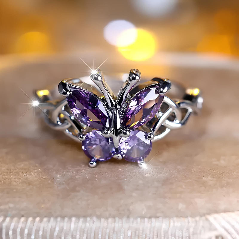 Divine Guidance Trinity Knot Amethyst Ring