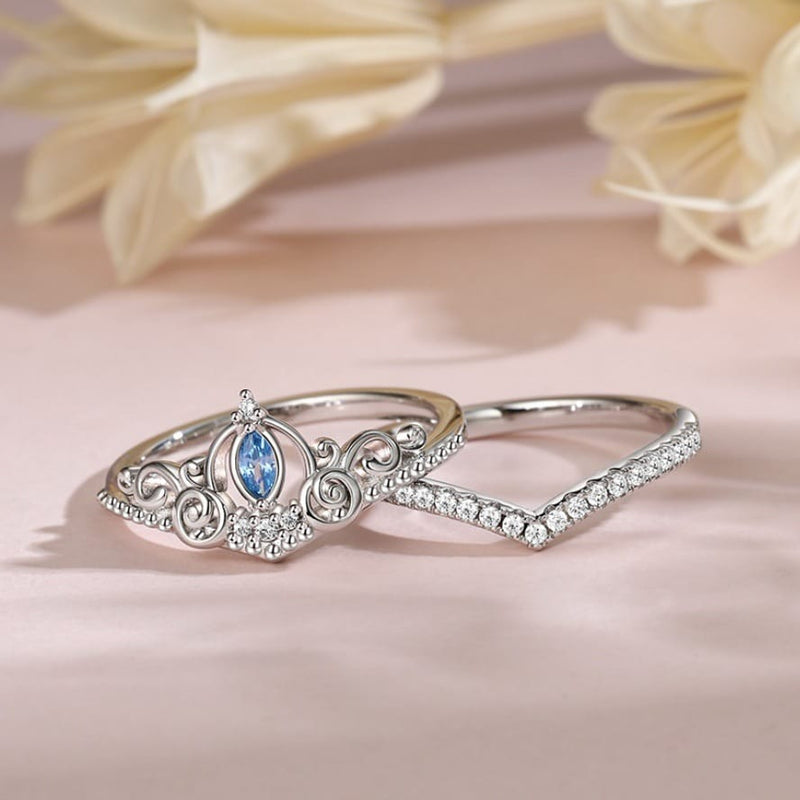 Mystic Royalty Blue Gem Ring Set