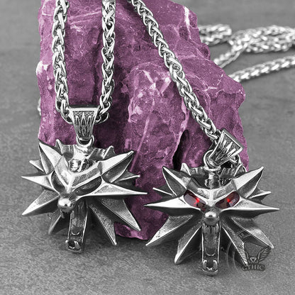 Wild Hunt Wolf Head Stainless Steel Pendant