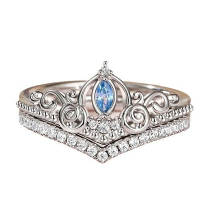 Mystic Royalty Blue Gem Ring Set