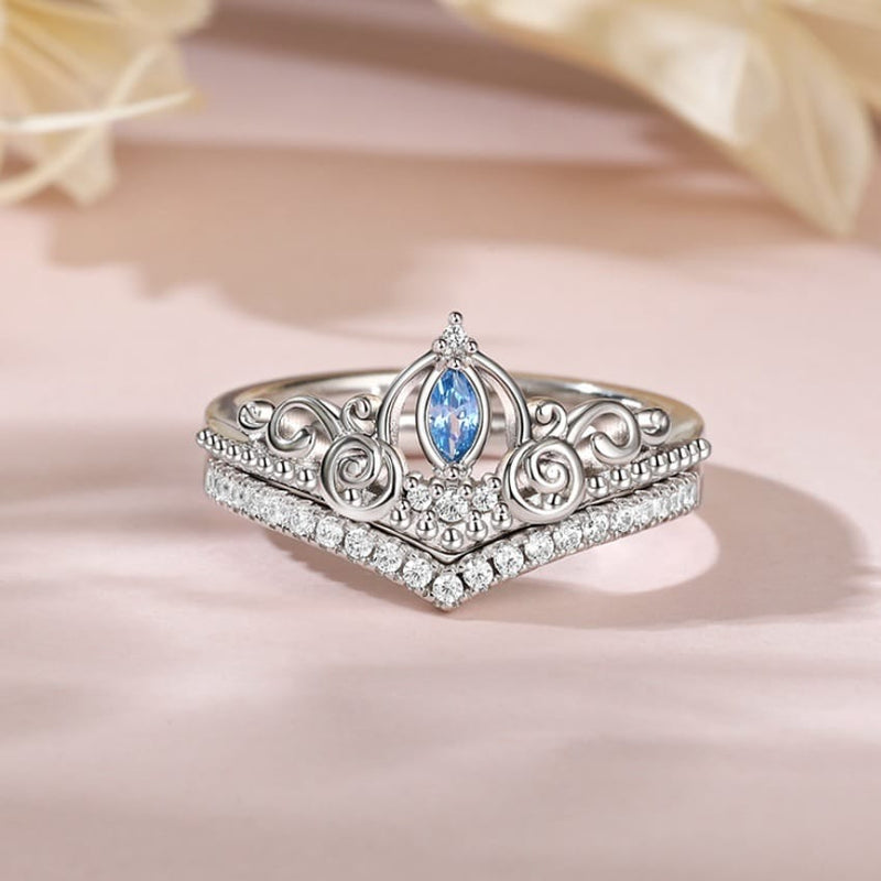 Mystic Royalty Blue Gem Ring Set