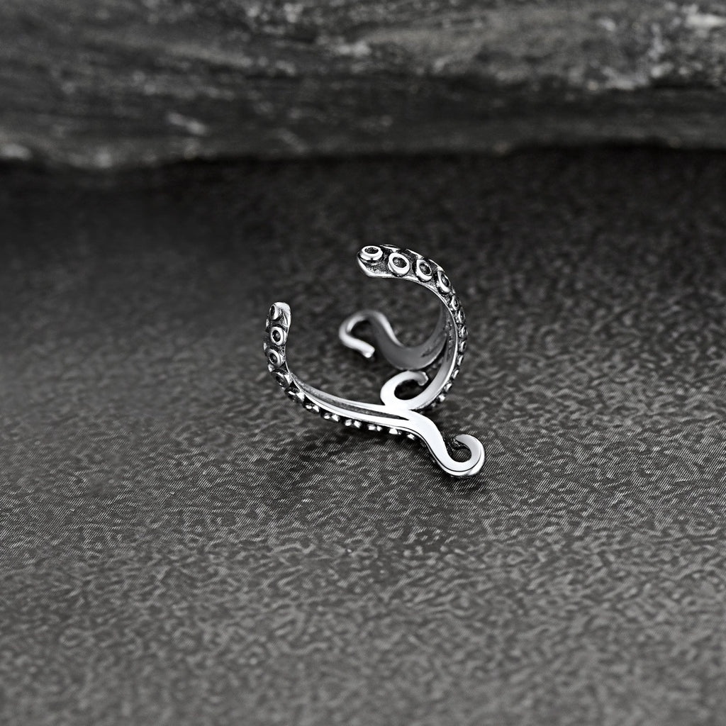 Sterling Silver Octopus Ear Cuff Earrings for
