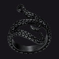 Biker Punk Three Octopus Tentacle Ring for