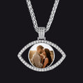 Personalized Cz Evil Eye Memorial Necklace With Picture for