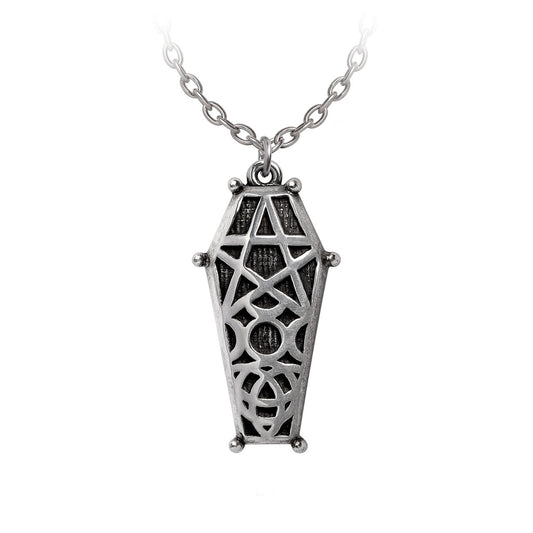 Hex Coffin Pendant Necklace by Alchemy Gothic