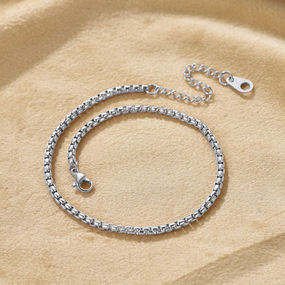 3mm Stainless Steel Box Chain Anklet for