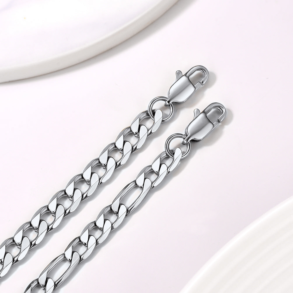 6mm Figaro Chain Anklet Bracelet for