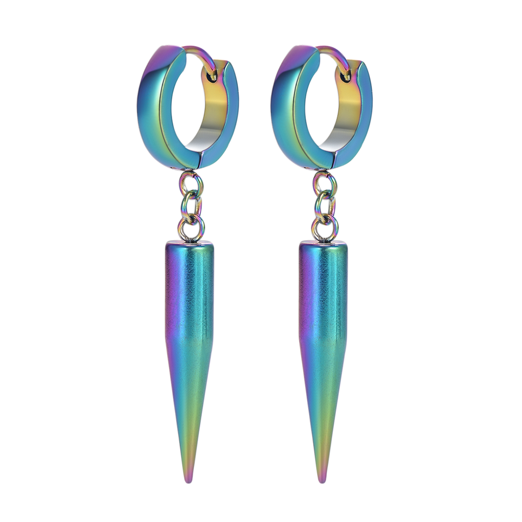 Punk Long Spike Dangle Hoop Earrings for