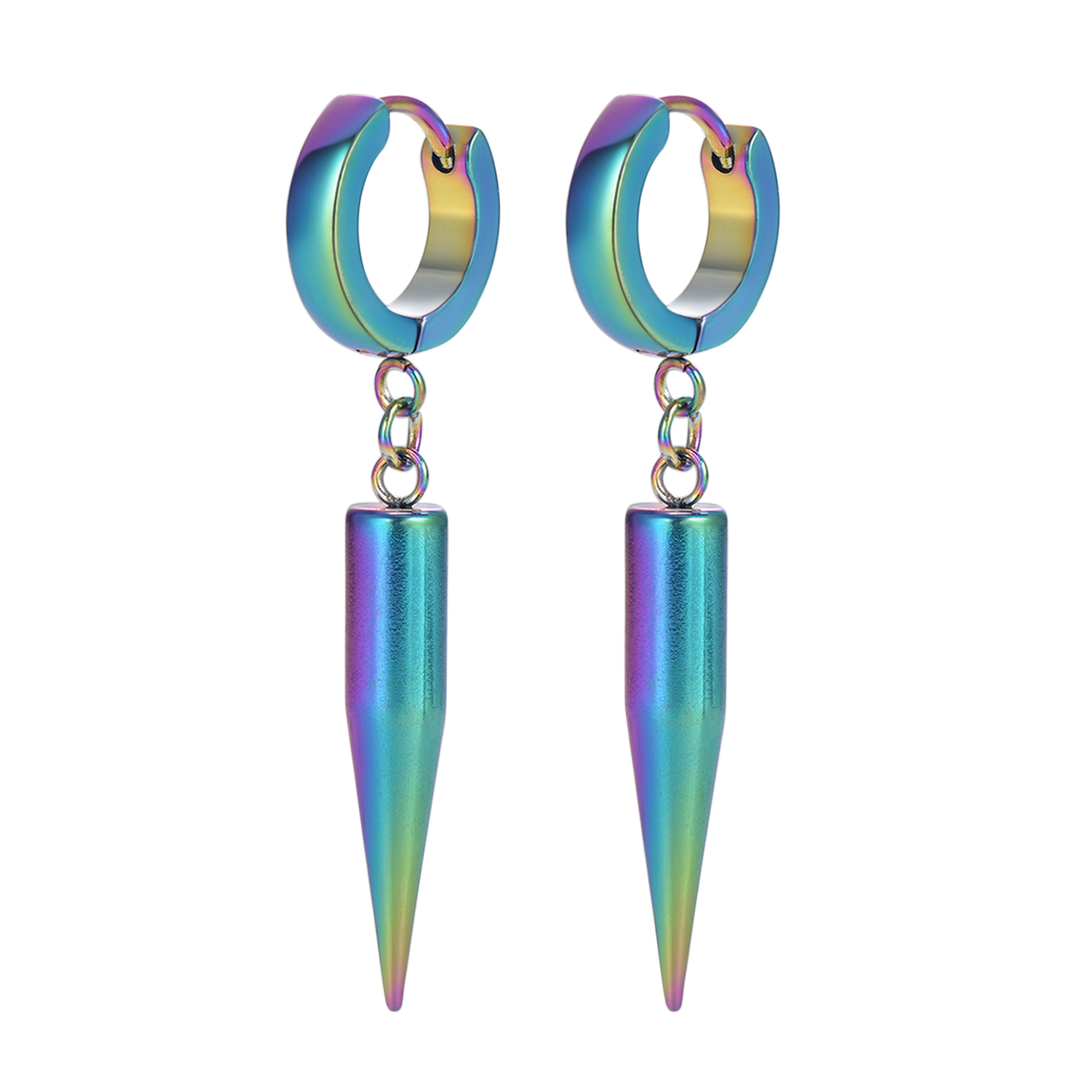 Punk Long Spike Dangle Hoop Earrings for