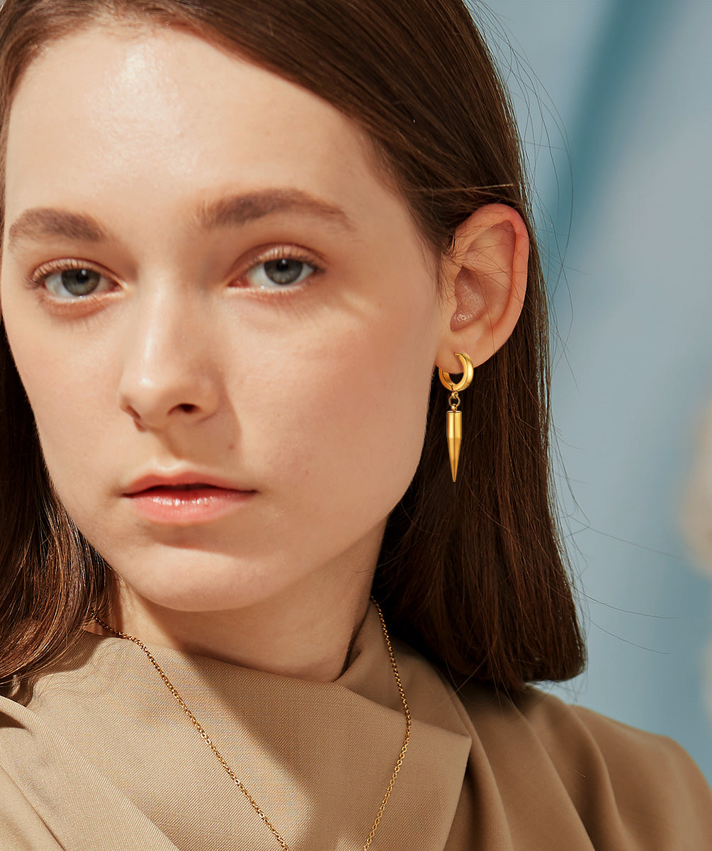 Punk Long Spike Dangle Hoop Earrings for