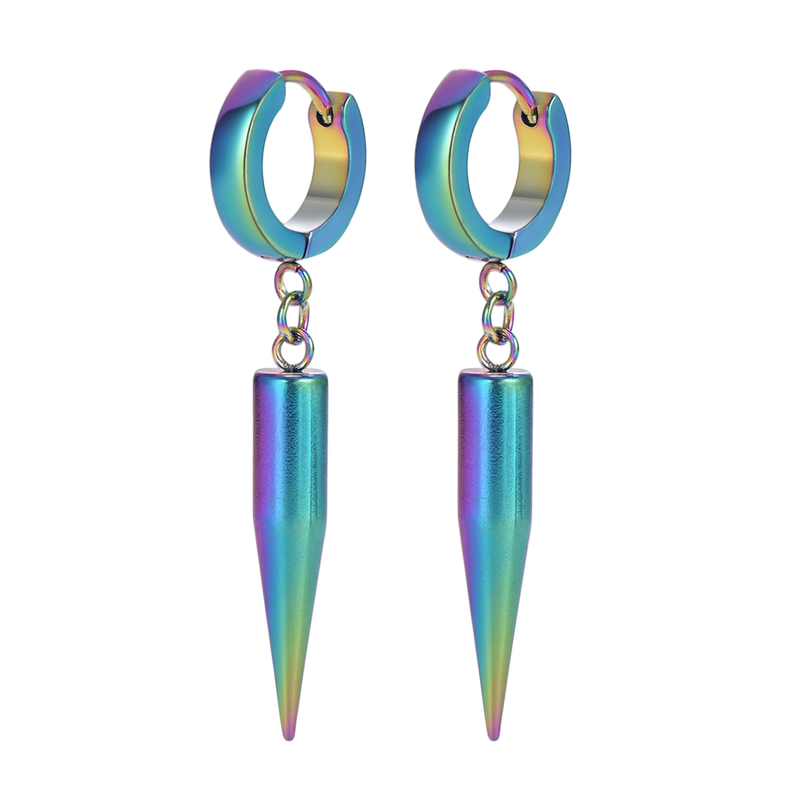 Punk Long Spike Dangle Hoop Earrings for
