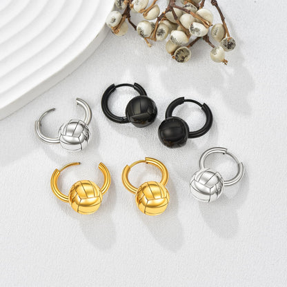 Flash Volleyball Dangle Hoop Earrings for