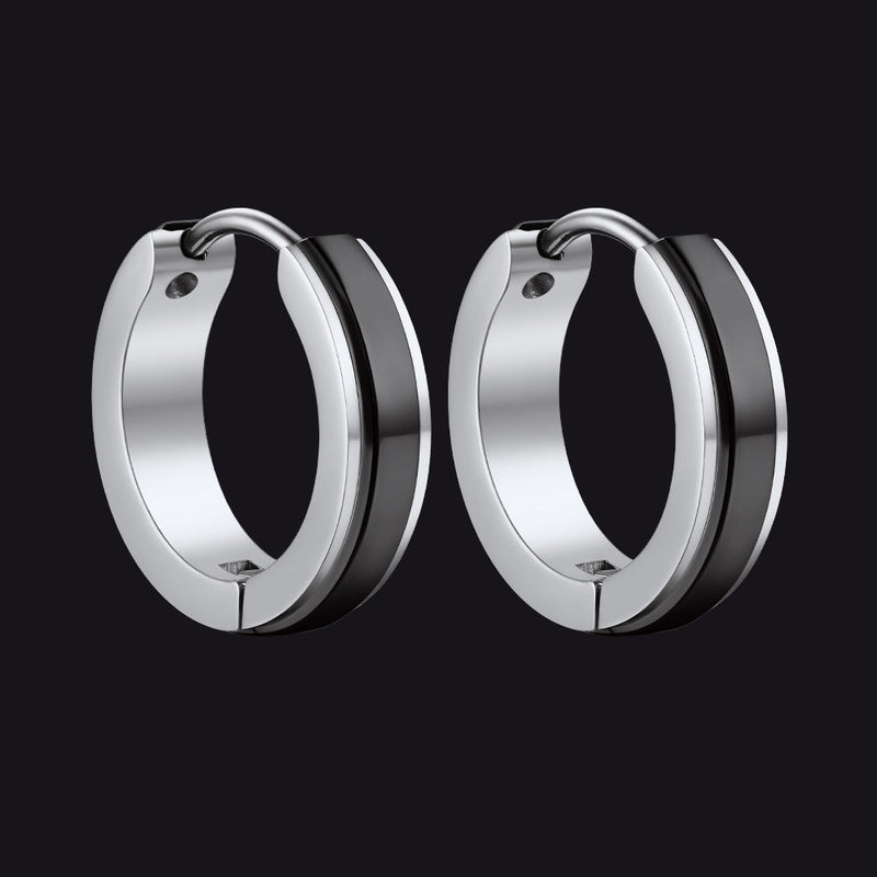 Stainless Steel Small Chunky Hoop Earrings for