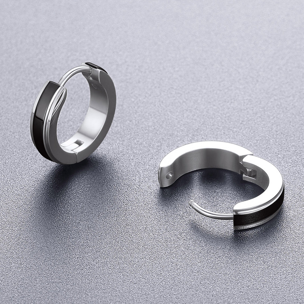 Stainless Steel Small Chunky Hoop Earrings for