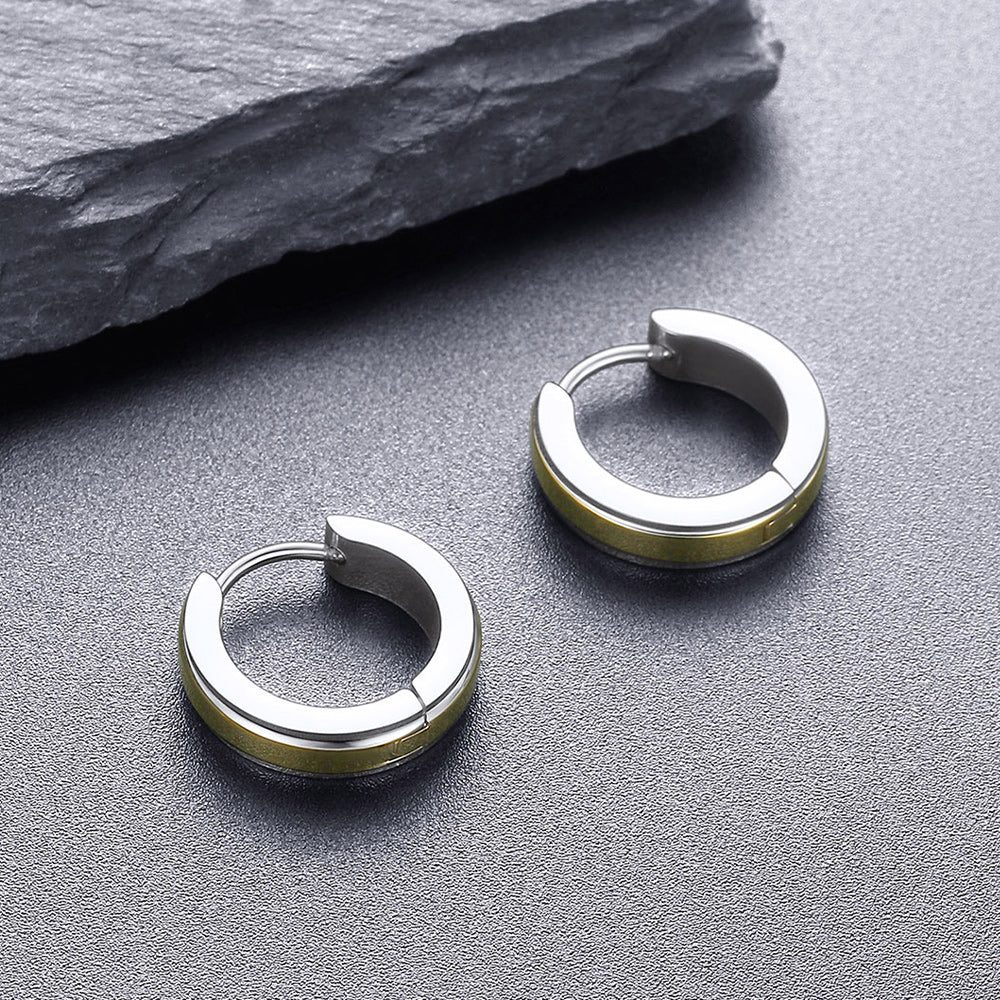 Stainless Steel Small Chunky Hoop Earrings for