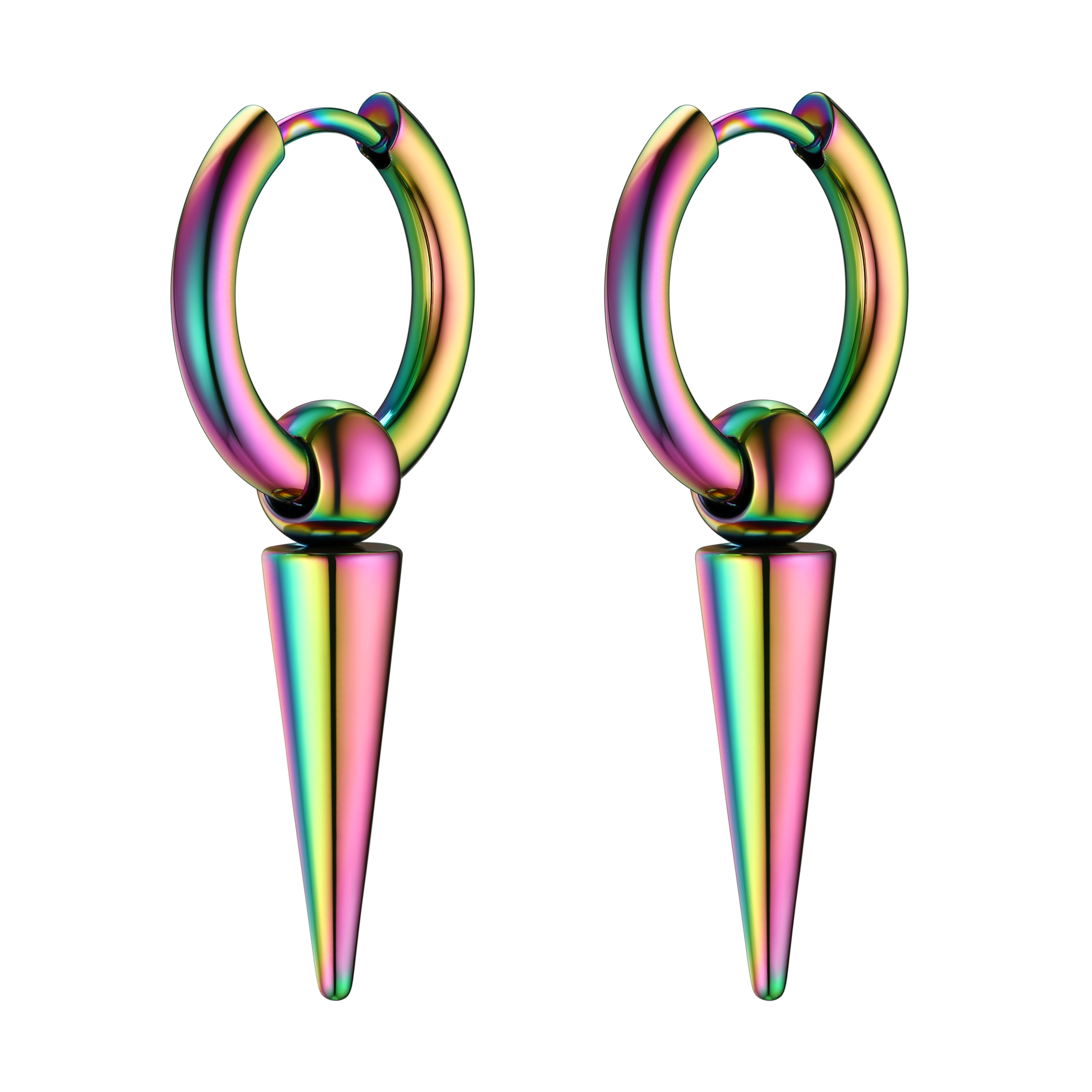 Long Spike Dangle Hoop Earrings for