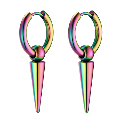 Long Spike Dangle Hoop Earrings for