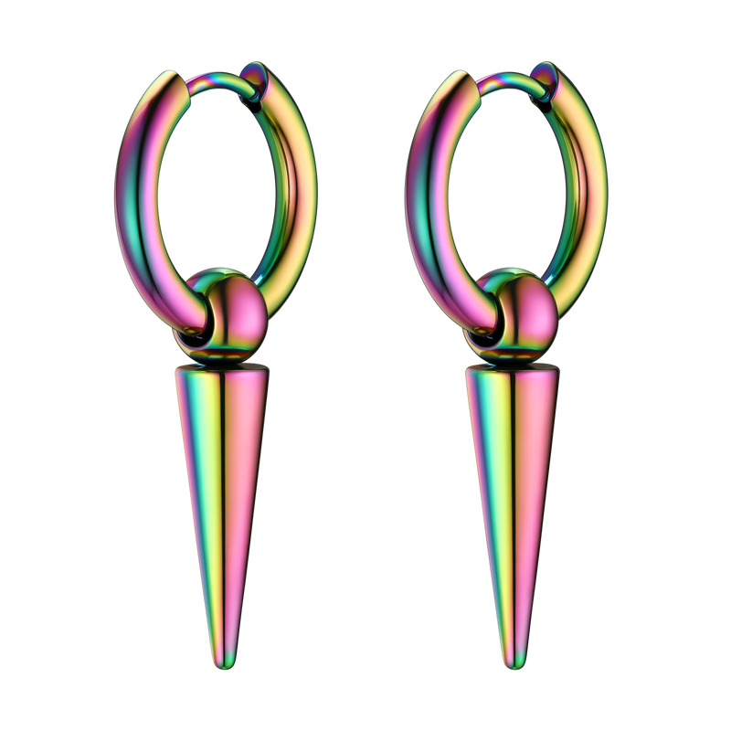 Long Spike Dangle Hoop Earrings for