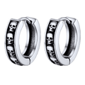 Gothic Skull Huggie Hoop Earrings for