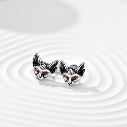 Flash Quirky Cat Kitten Stud Earrings for