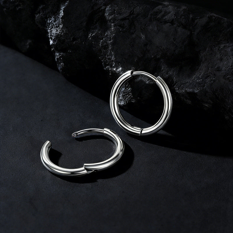 Stainless Steel Small Huggie Hoop Earrings for