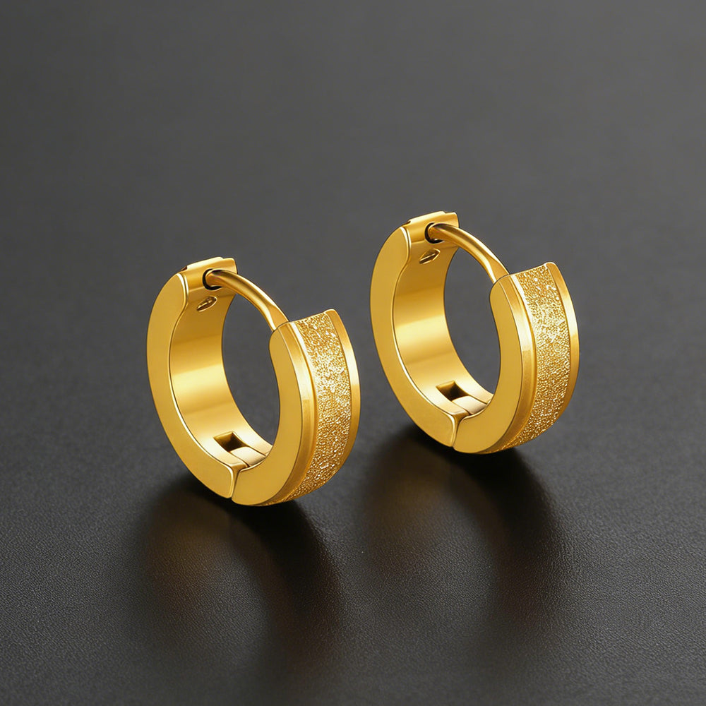 Matte Huggie Hoop Earrings Set of 3 for