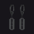Punk Razor Dangle Hoop Earring for