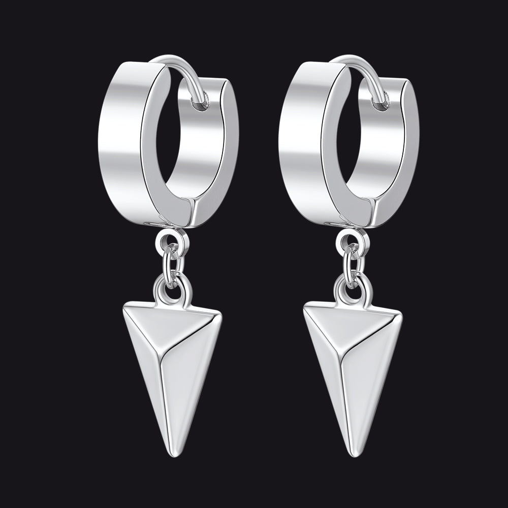 Flash Triangle Spike Dangle Hoop Earrings for