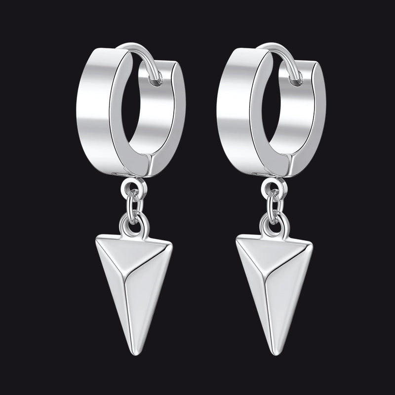 Flash Triangle Spike Dangle Hoop Earrings for