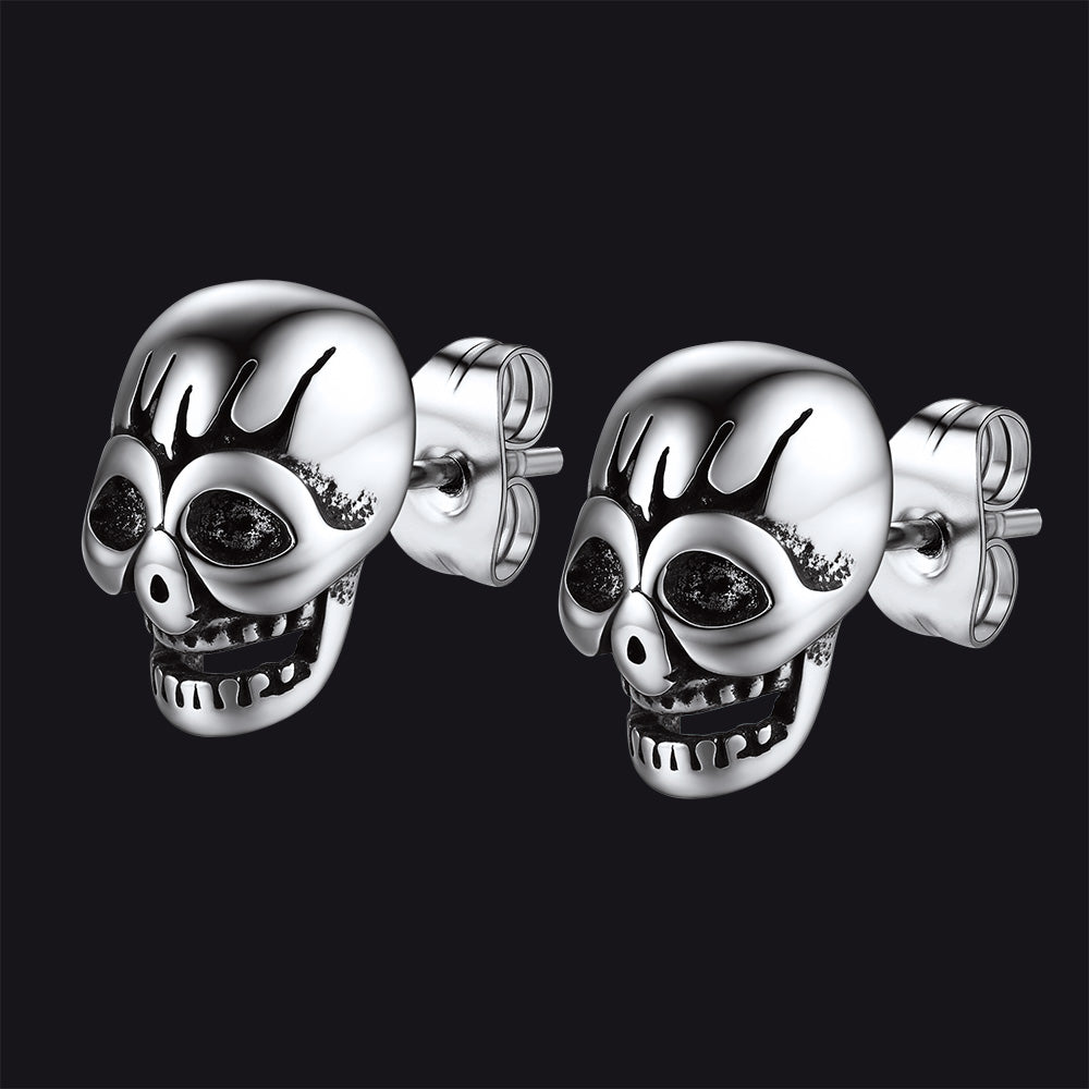 Gothic Skull Stud Earrings for Halloween Gift